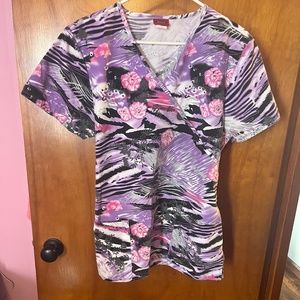 Small floral Scrub Top
